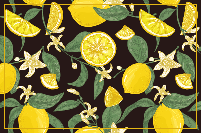 Tovaglietta americana originale motivo limone e fiori - TenStickers