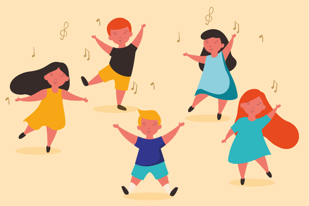 Tovaglietta americana infantile bambini danzanti gioiosi - TenStickers