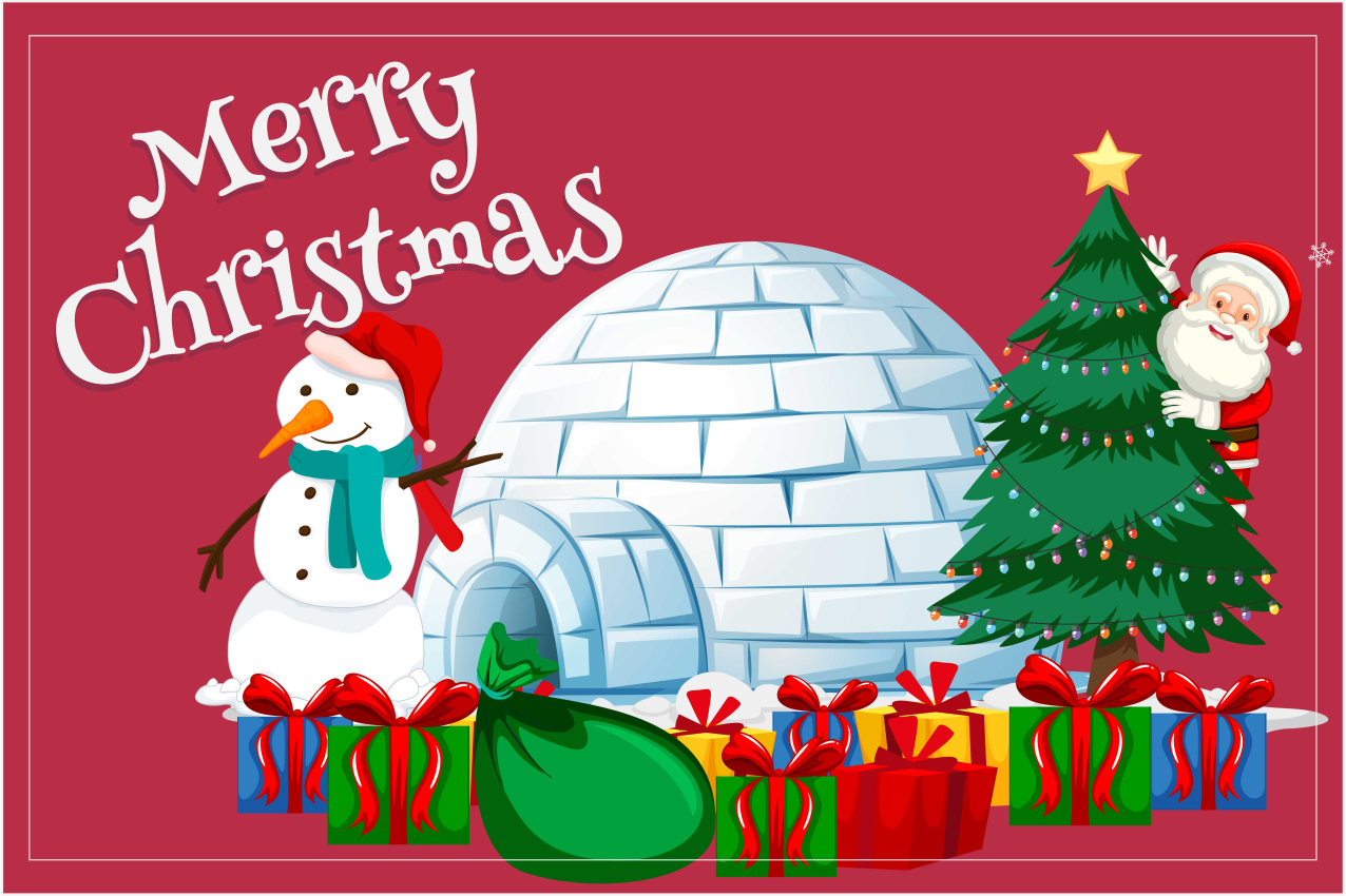 Tovaglietta personalizzata natale scena festiva natalizia - TenStickers