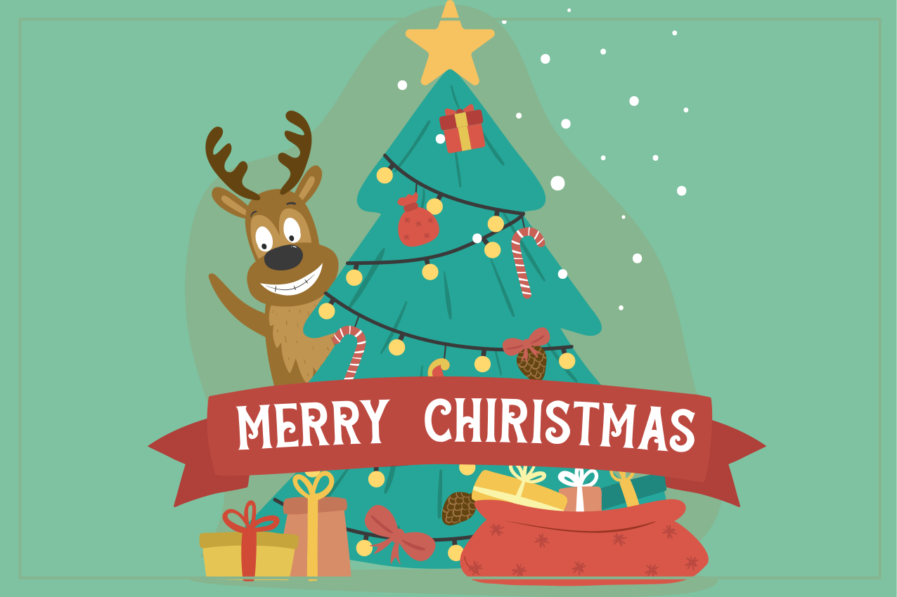 Tovaglietta personalizzata natale albero festoso - TenStickers