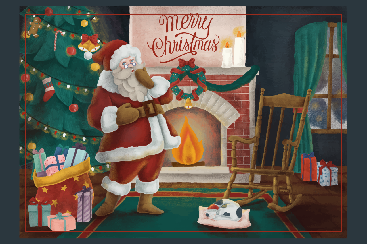 Tovaglietta personalizzata natale raccolta babbo natale - TenStickers