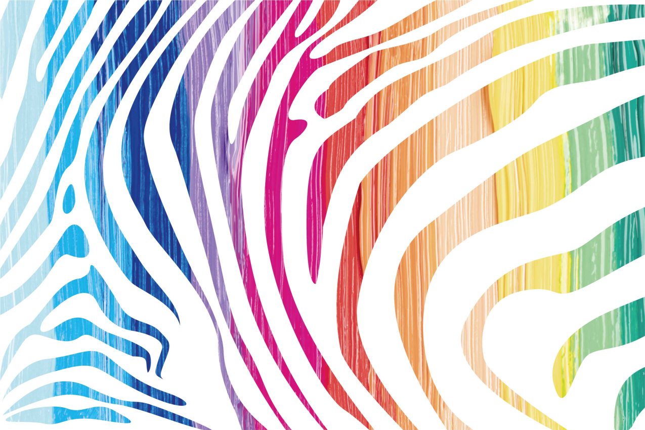 Tovaglietta americana originale strisce di zebra colorate - TenStickers