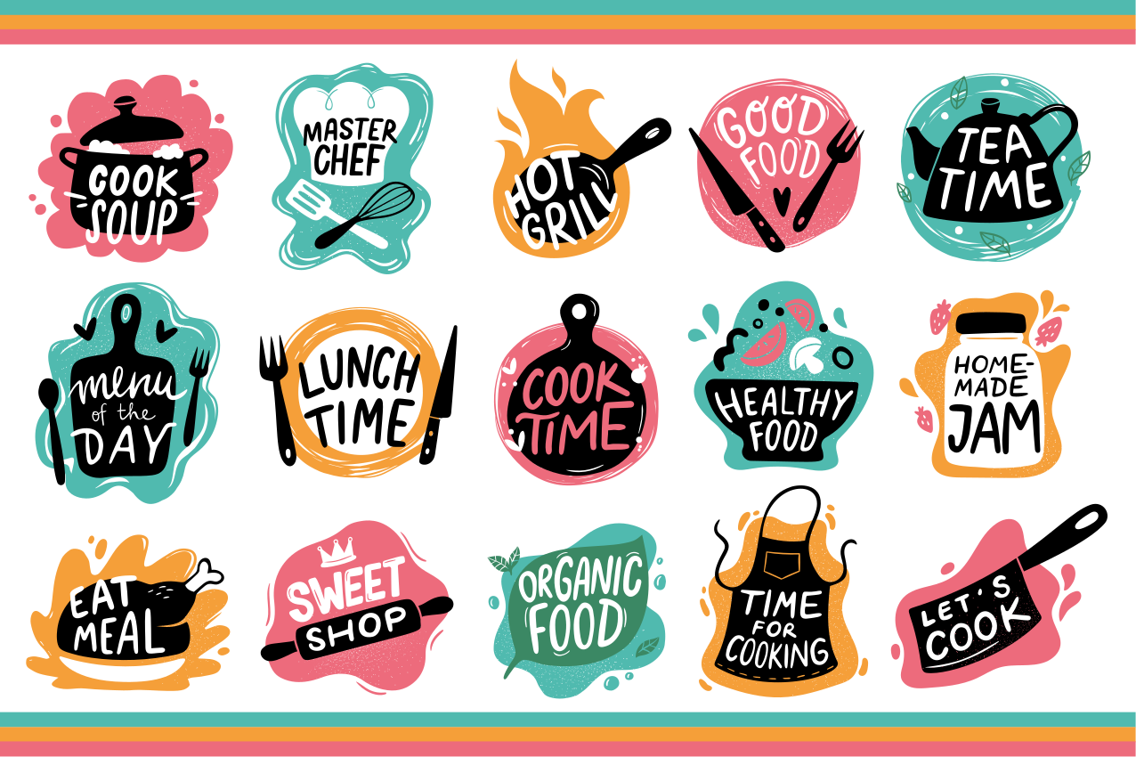 Tovaglietta colazione per casa Cucinare loghi distintivi della cu - TenStickers