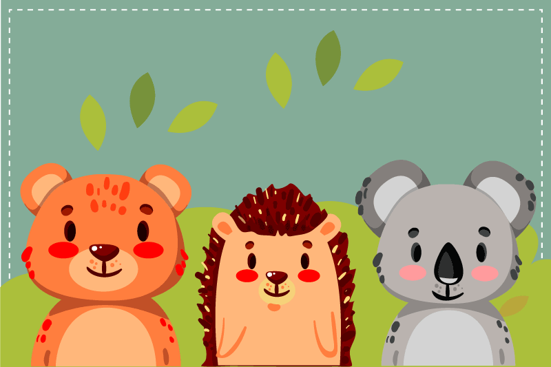 Tovaglietta americana infantile amici animali carini - TenStickers