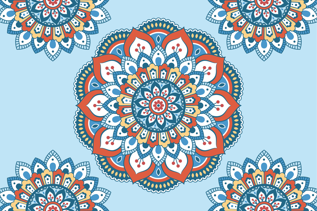 Tovaglietta americana originale motivo mandala vibrante - TenStickers