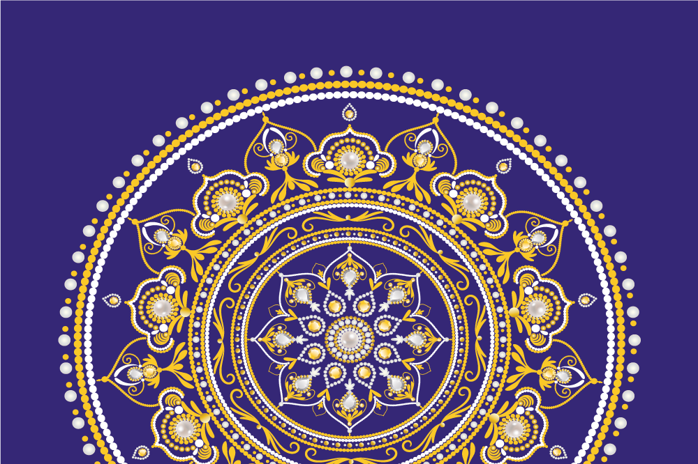 Tovaglietta americana originale mandala d'oro intricato - TenStickers