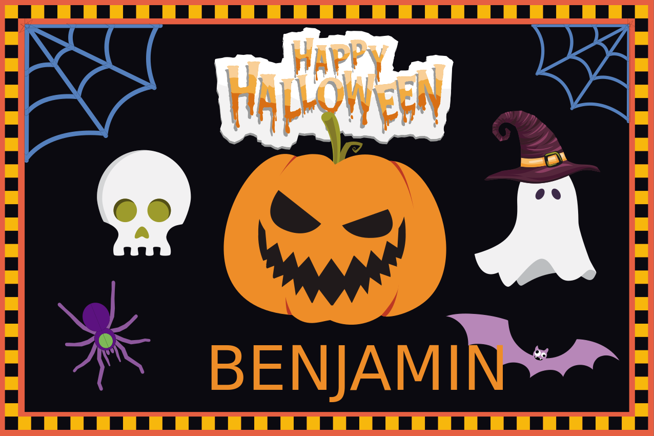 Tovaglietta personalizzabile tema halloween - TenStickers