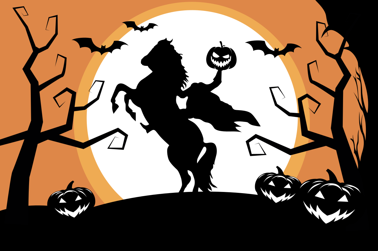 Tovagliette americana halloween cavallo con zucca - TenStickers