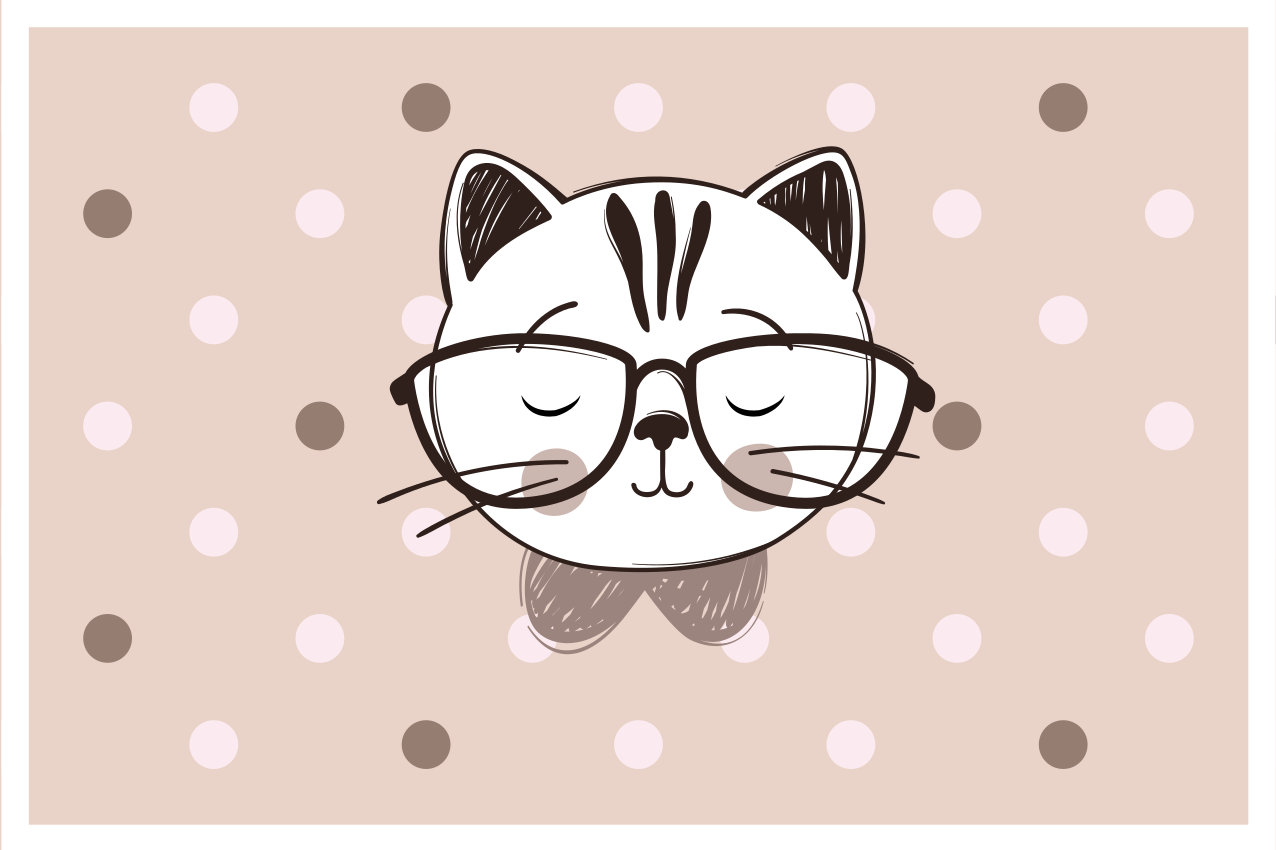 Tovaglietta americana infantile gatto con occhiali - TenStickers