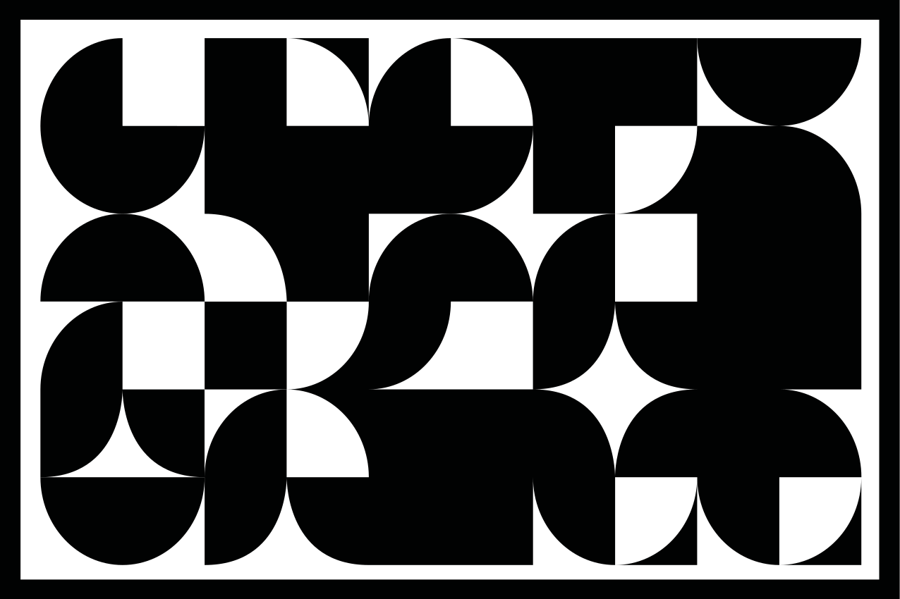 Tovaglietta americana moderna motivo geometrico nero - TenStickers