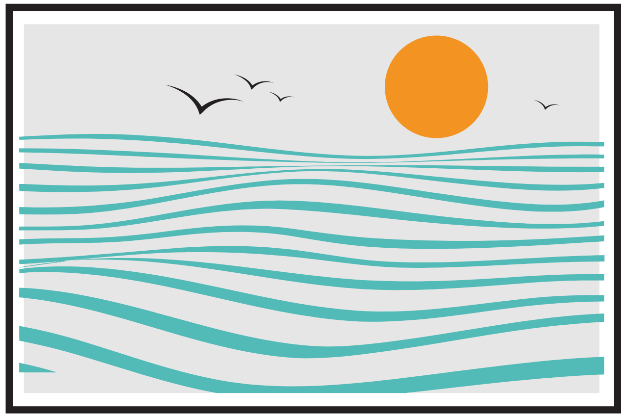 Tovaglietta americana moderna design onde stilose - TenStickers