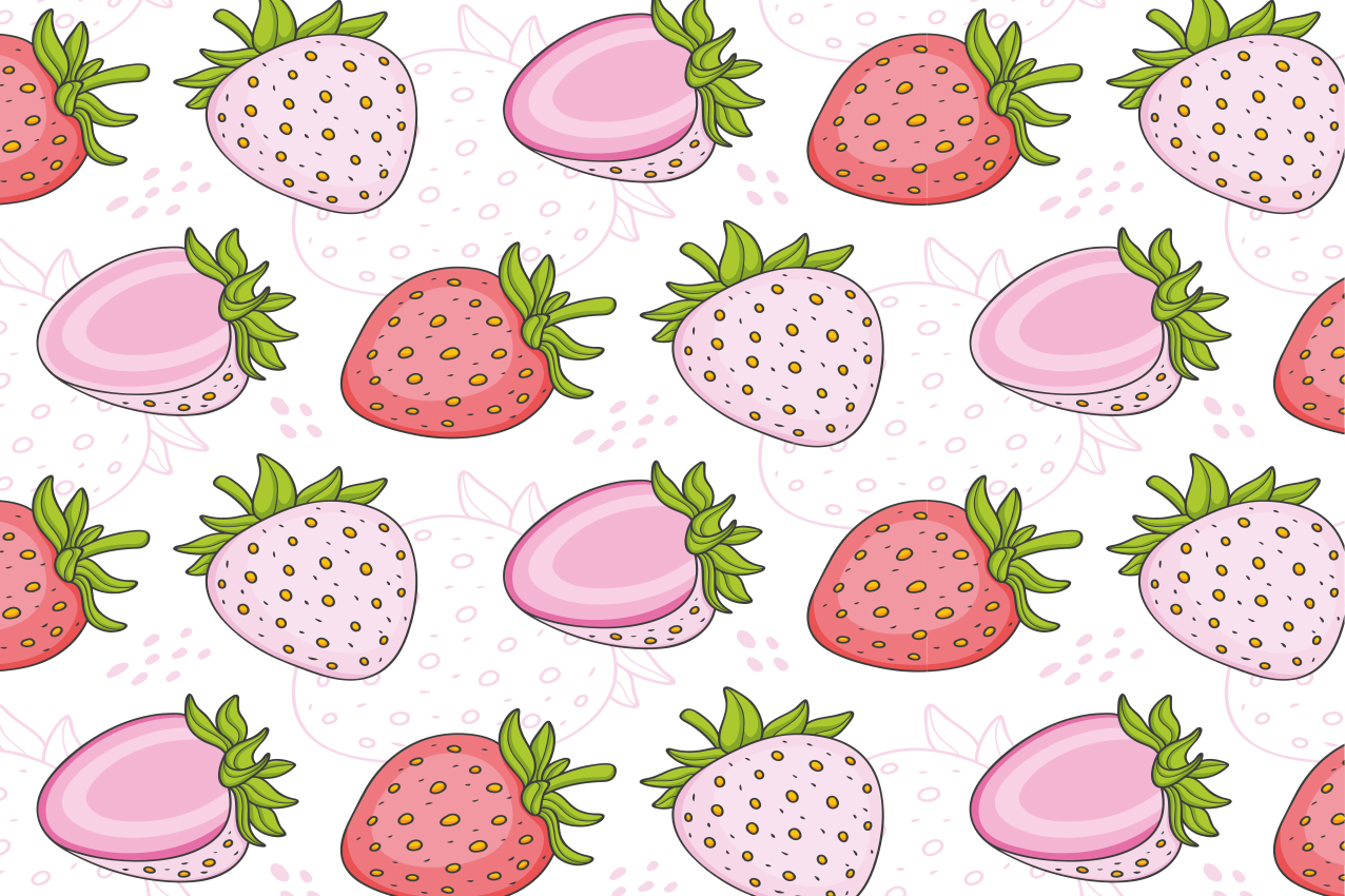 Tovaglietta americana originale motivo fragole rosa - TenStickers