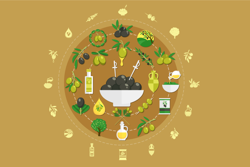 Tovaglietta americana originale composizione di olive - TenStickers