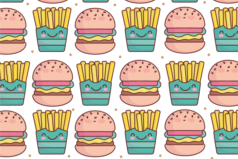 Tovaglietta americana infantile motivo hamburger felice - TenStickers