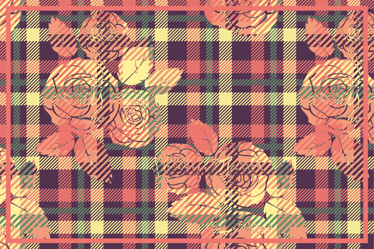 Tovaglietta americana disposizione botanica a griglia - TenStickers