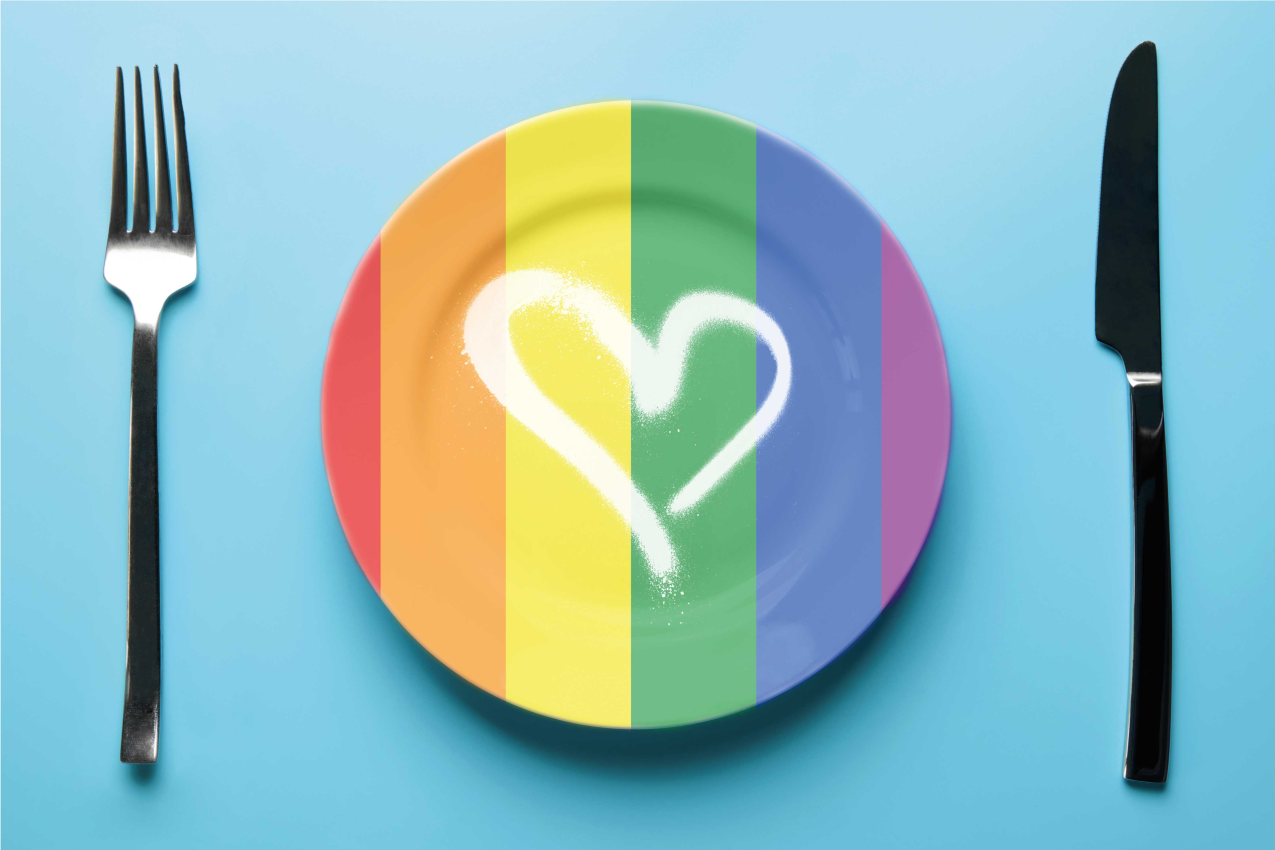 Tovaglietta americana originale piatto cuore arcobaleno - TenStickers