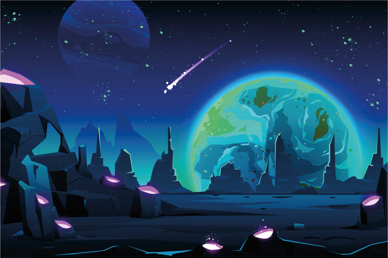 Tovaglietta americana moderna paesaggio cosmico - TenStickers