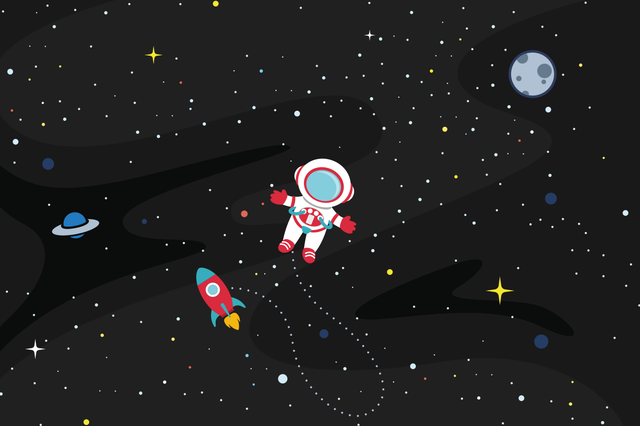 Tovaglietta americana infantile astronauta e razzo - TenStickers