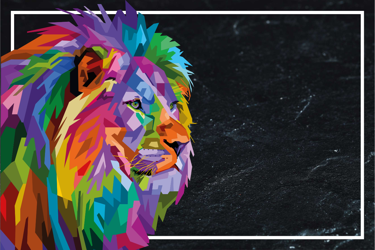 Tovaglietta americana originale volto di leone colorato - TenStickers