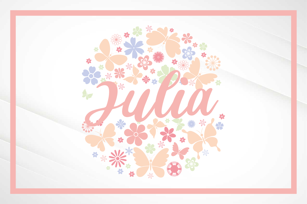 Tovaglietta americana con nome Cerchio di farfalle con nome - TenStickers