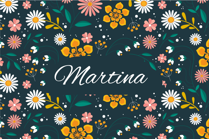 Tovaglietta americana con nome Fiori colorati organici - TenStickers