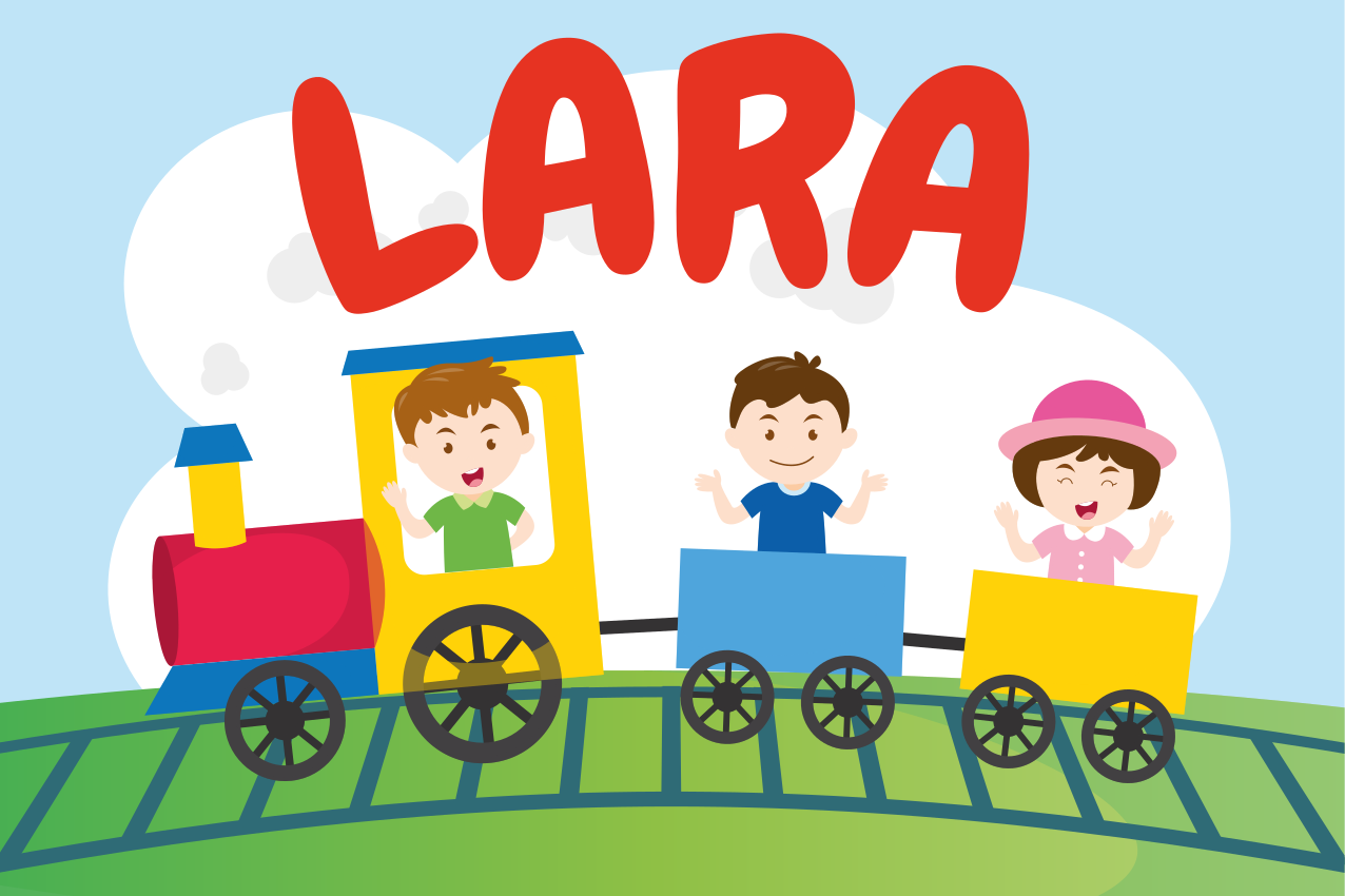 Tovaglietta americana infantile illustrazione treno bambini - TenStickers