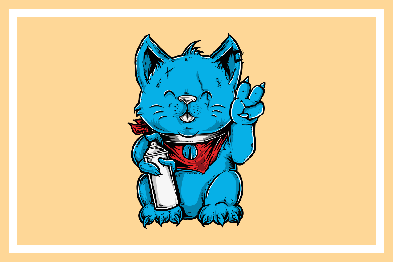 Tovaglietta americana infantile gatto blu allegro - TenStickers
