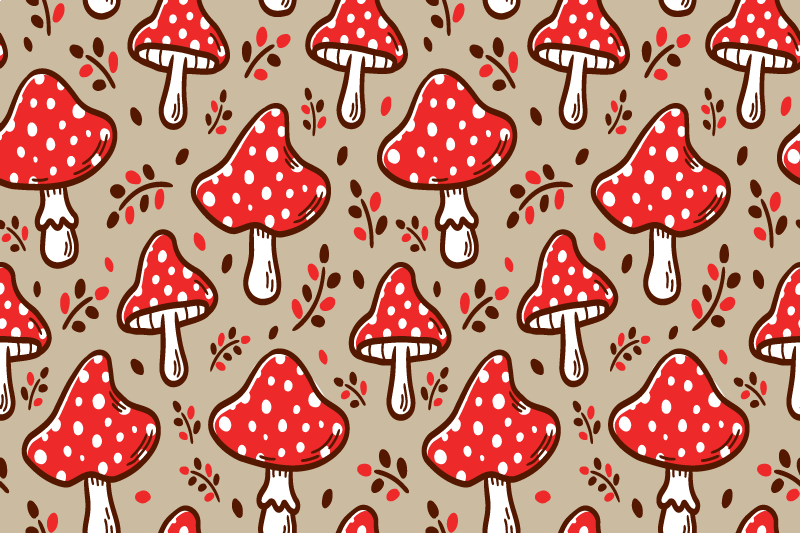 Tovaglietta americana originale funghi rossi a pois - TenStickers