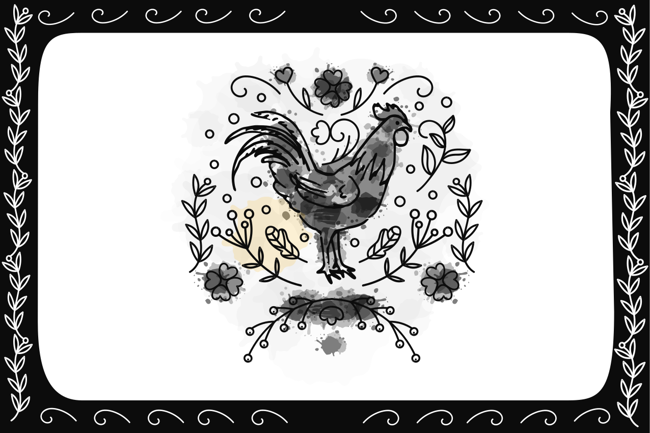 Tovaglietta americana moderna illustrazione elegante gallo - TenStickers