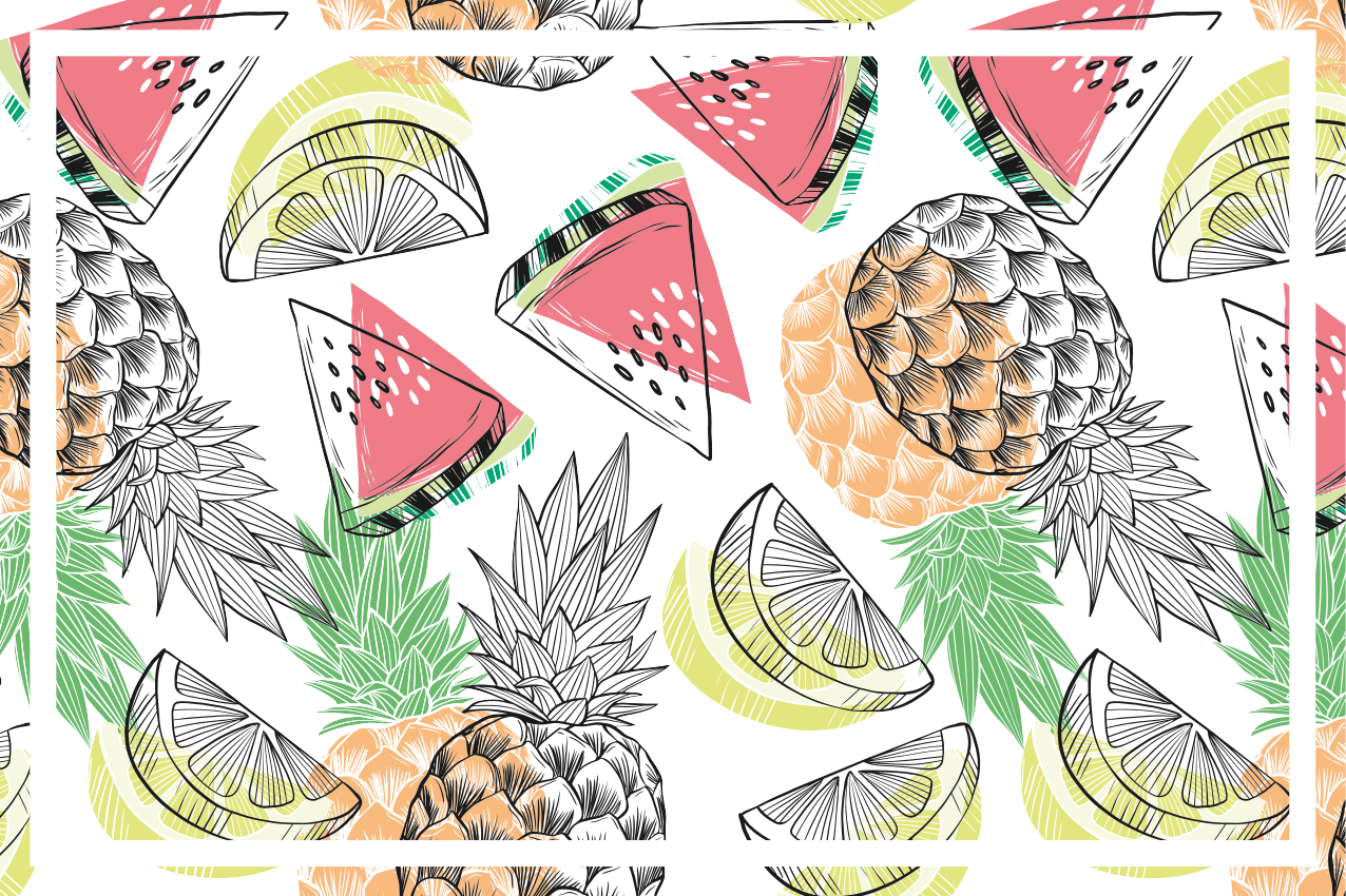 Tovaglietta americana originale motivo frutta tropicale - TenStickers