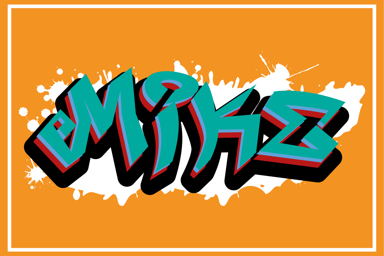 Tovaglietta americana con nome Graffiti del re in stile selvaggio - TenStickers