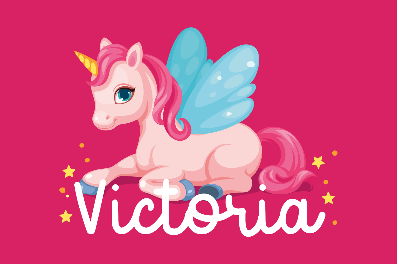 Tovaglietta in pvc con unicorno e nome - TenStickers