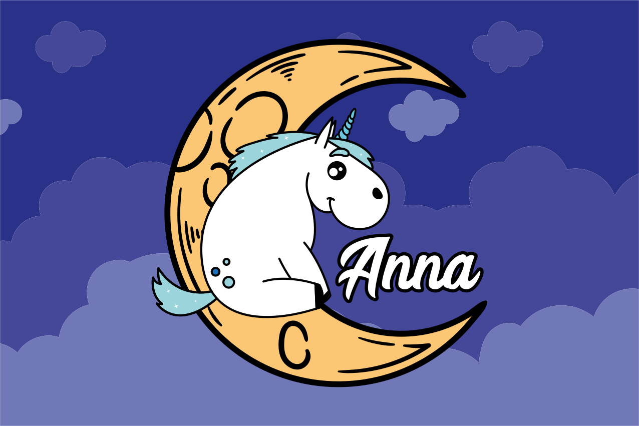Tovaglietta americana infantile notte di unicorni - TenStickers
