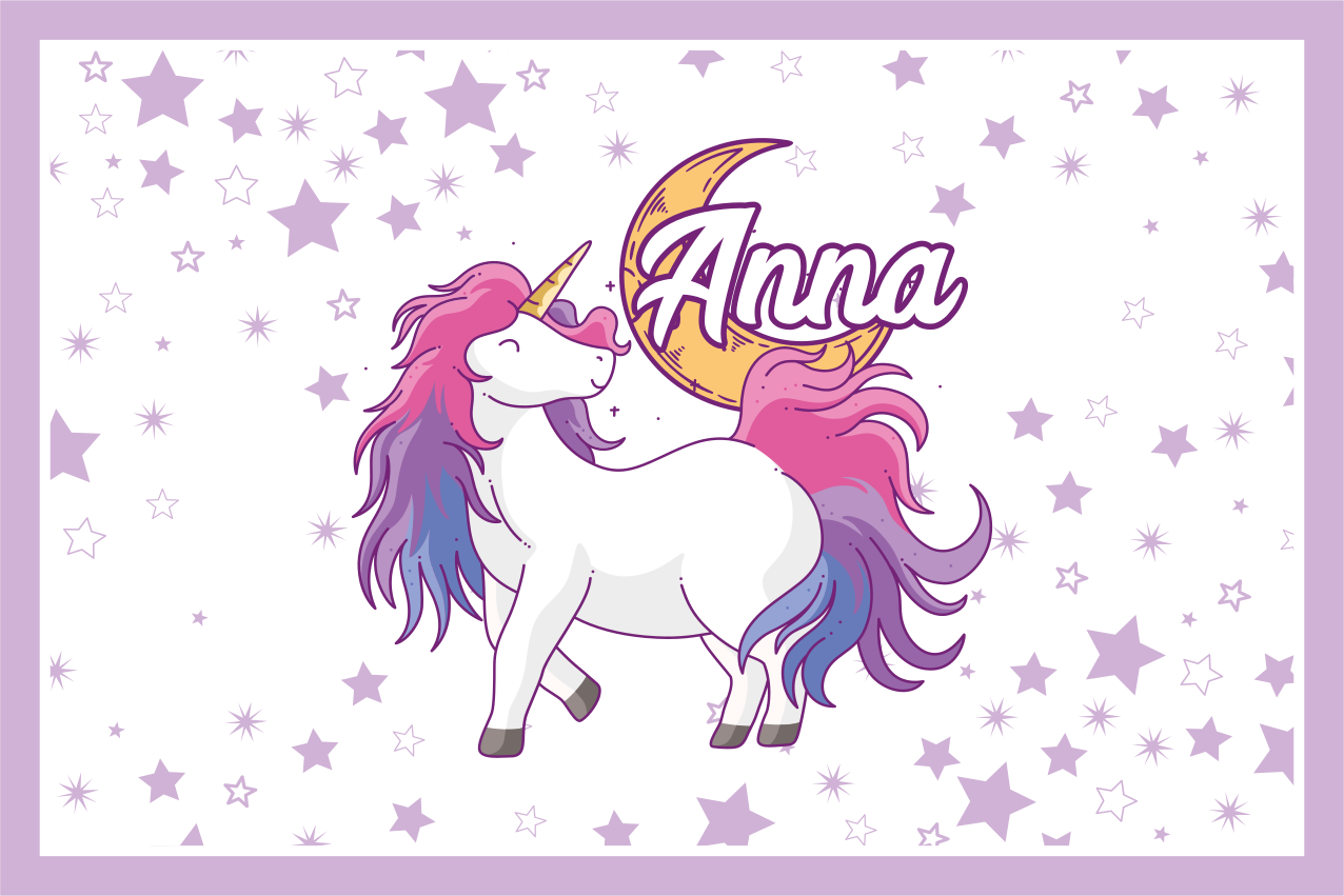 Tovaglietta americana infantile unicorno con stelle - TenStickers