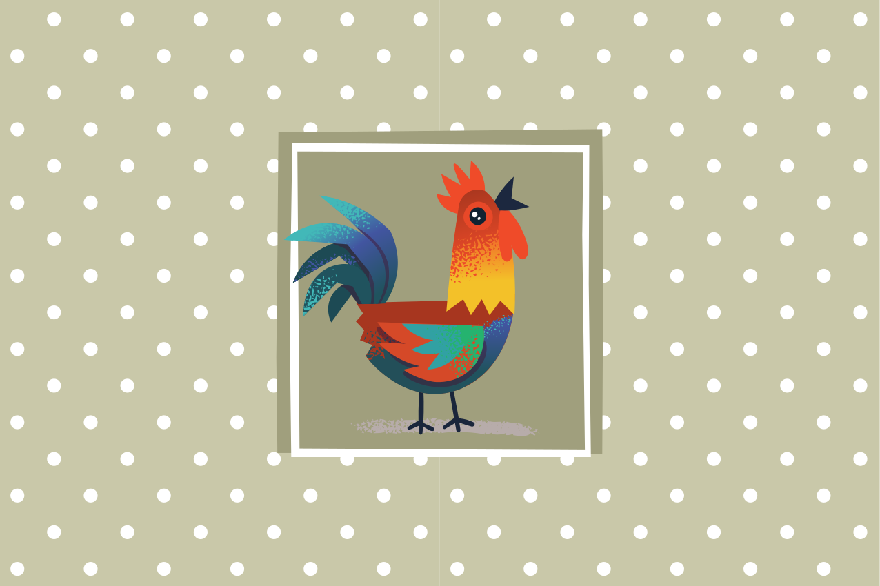 Tovaglietta americana infantile con gallo colorato - TenStickers