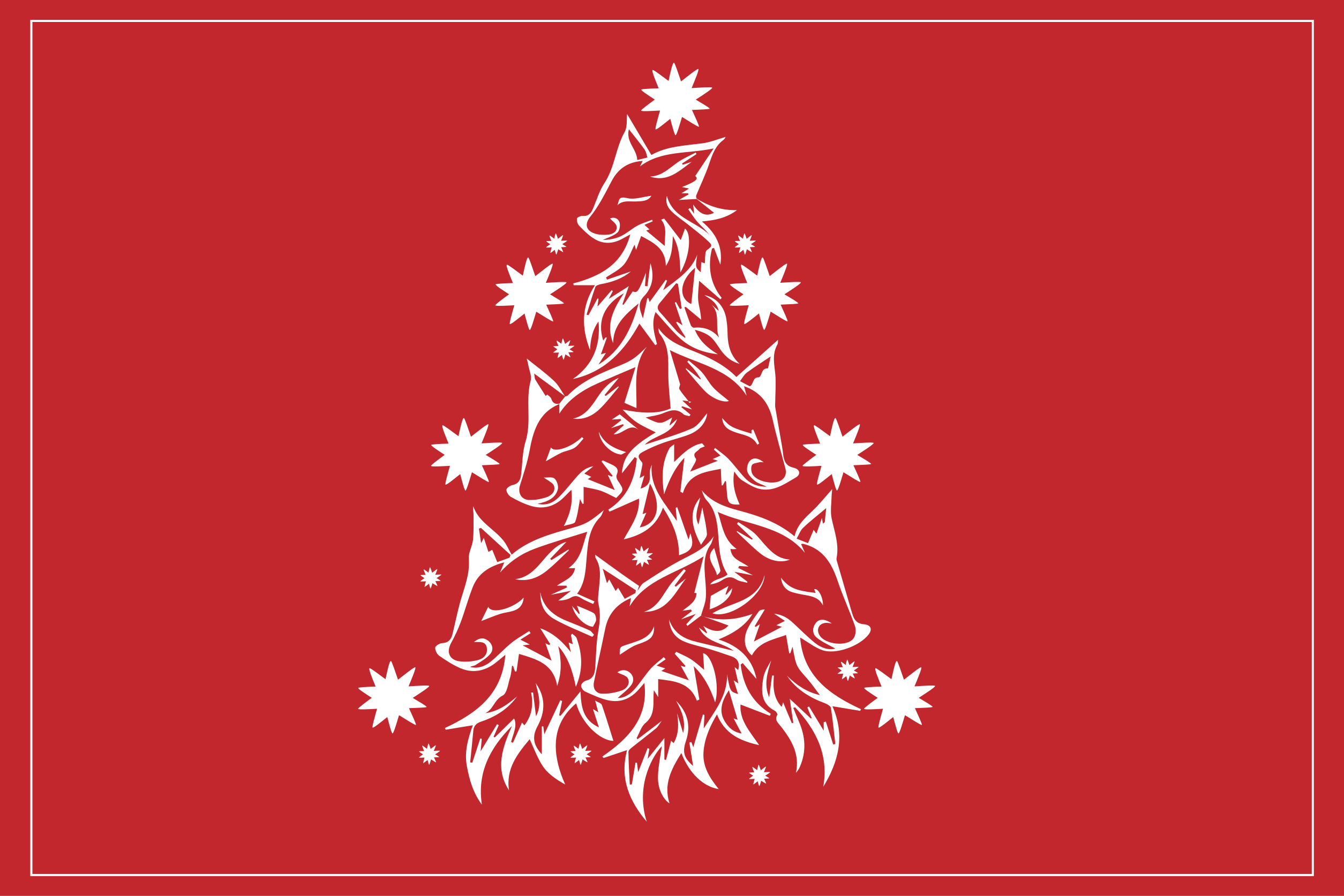Tovaglietta personalizzata natale albero volpe stilizzato - TenStickers