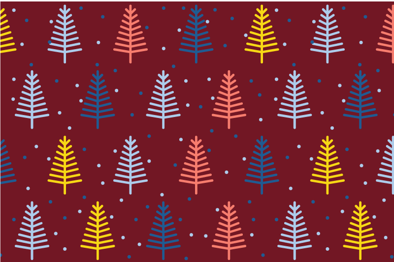 Tovaglietta personalizzata natale pattern alberi colorati - TenStickers