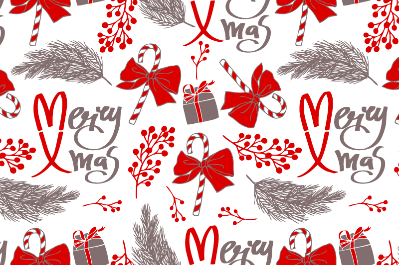 Tovaglietta personalizzata Natale Motivo rosso e grigio - TenStickers