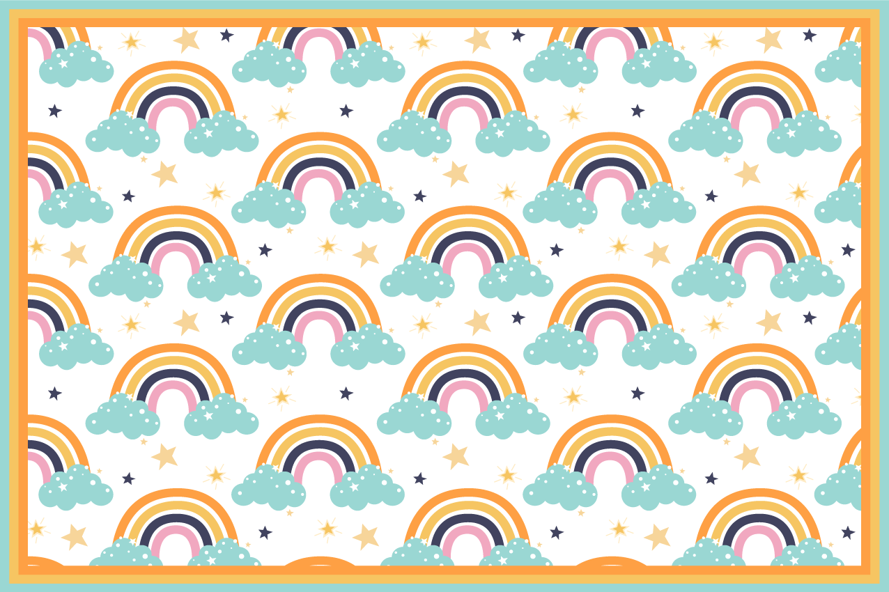 Tovaglietta americana infantile nuvola arcobaleno colorata - TenStickers