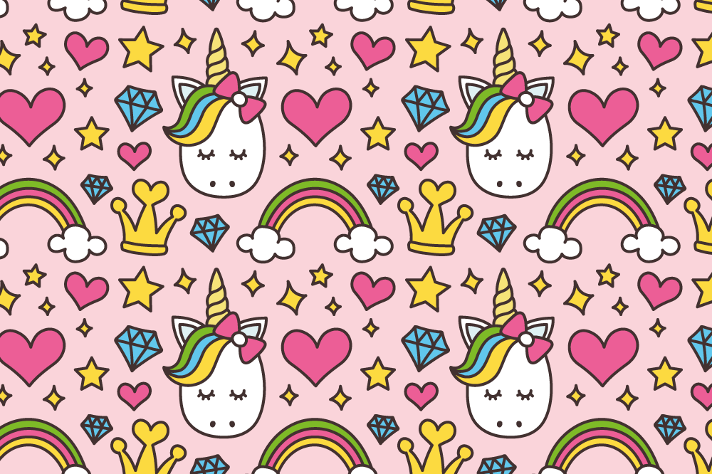 Tovaglietta americana infantile con motivo unicorno carino - TenStickers
