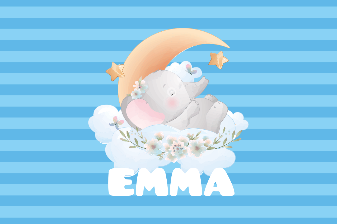 Tovaglietta americana infantile design elefante adorabile - TenStickers