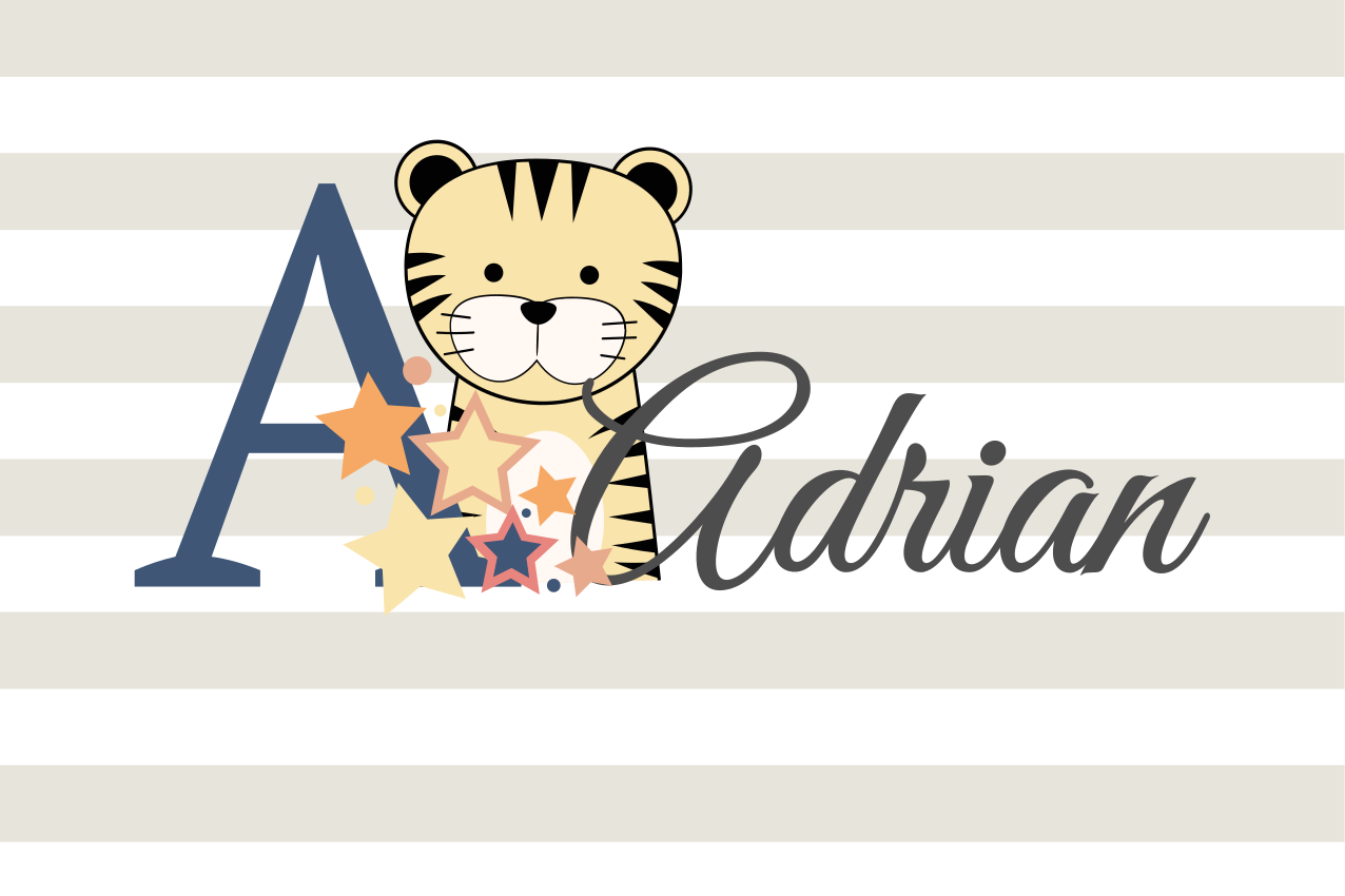Tovaglietta americana infantile illustrazione tigre carina - TenStickers