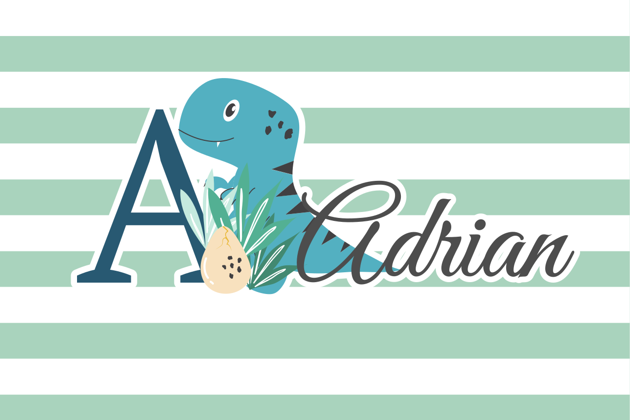Tovaglietta americana infantile design iniziale dinosauro - TenStickers