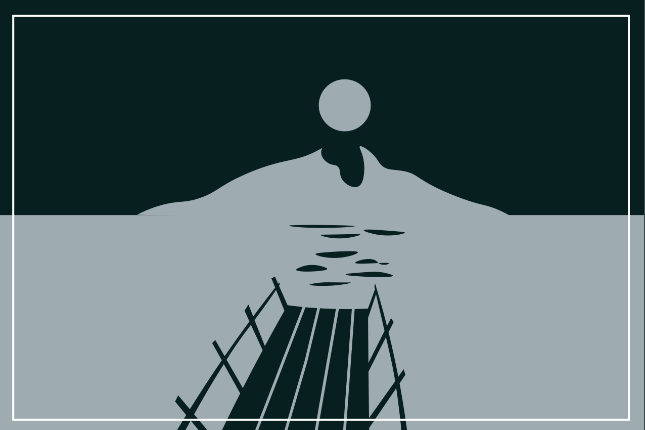 Tovaglietta americana moderna ponte sull'acqua - TenStickers