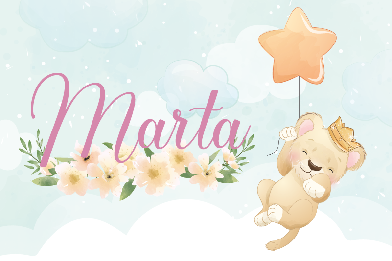 Tovaglietta americana infantile leone carino con palloncino - TenStickers