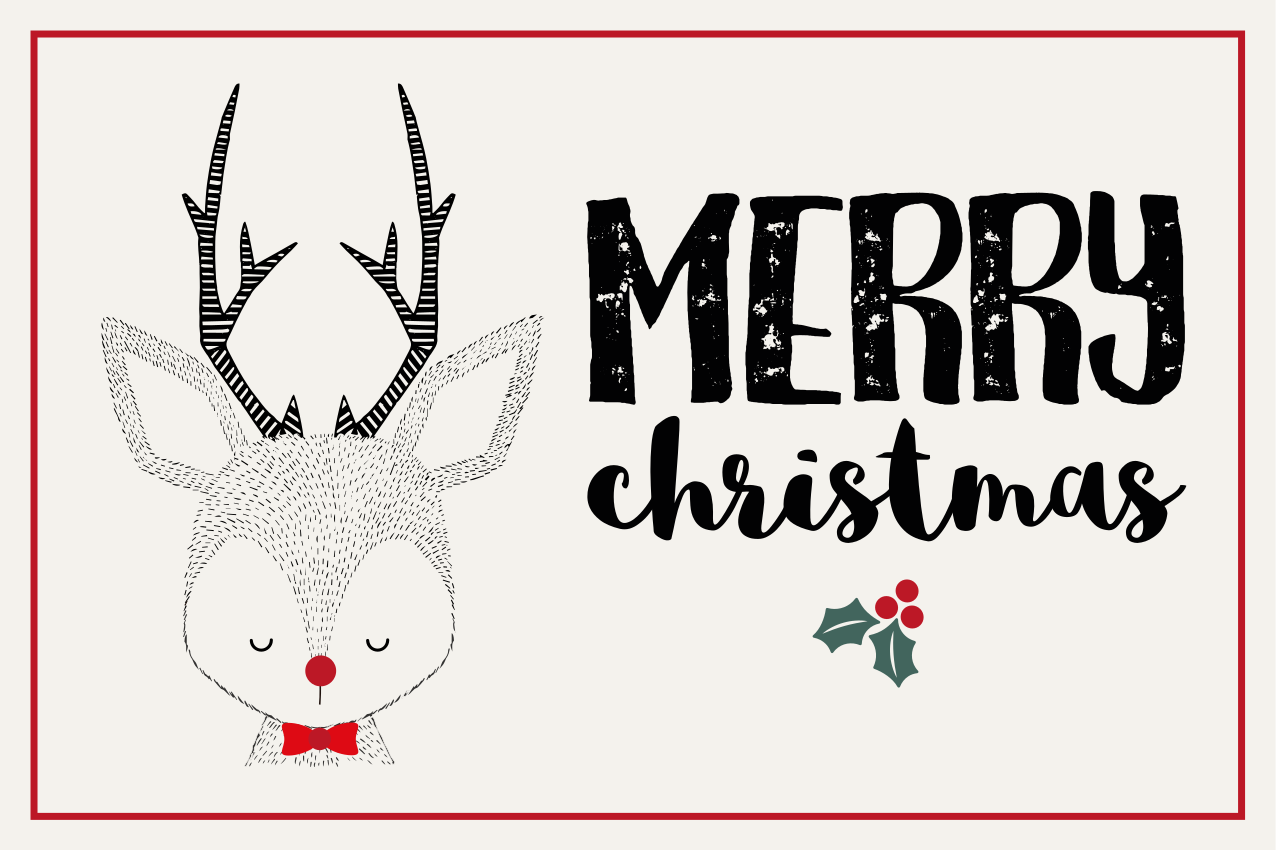 Tovaglietta personalizzata natale illustrazione renna felice - TenStickers