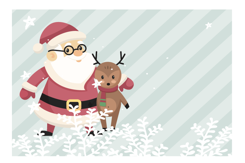 Tovaglietta personalizzata natale babbo natale con renne - TenStickers