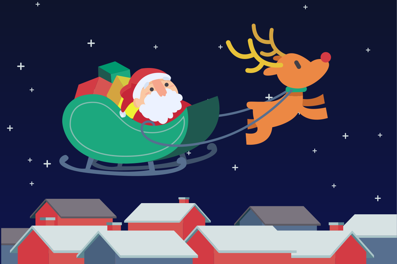 Tovaglietta personalizzata natale viaggio della slitta - TenStickers