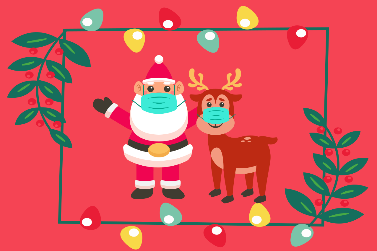 Tovaglietta personalizzata natale babbo natale e slitta - TenStickers