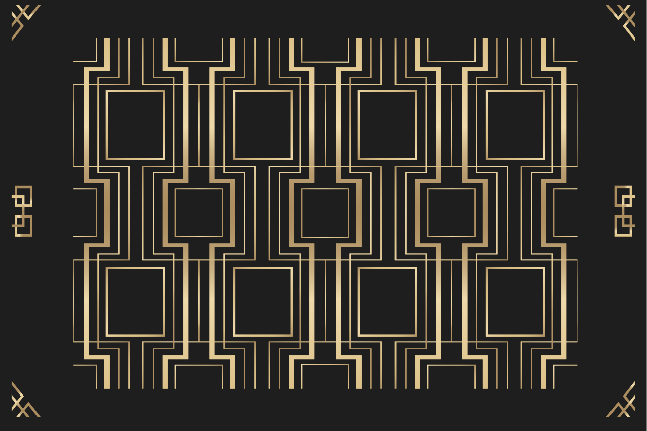 Tovaglietta americana moderna concetto nero geometrico - TenStickers